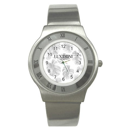 White Monstera Stainless Steel Watch