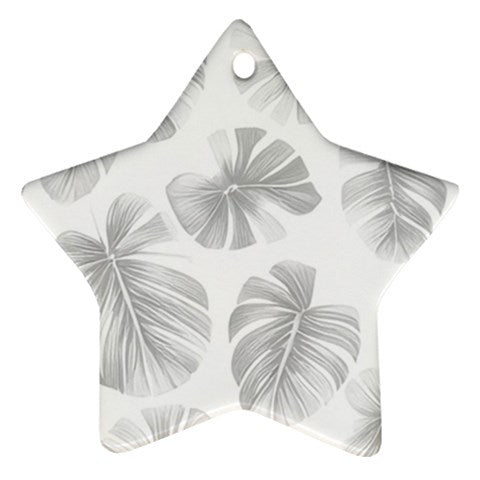 White Monstera Star Ornament (Two Sides)