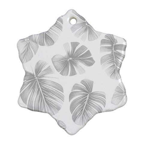 White Monstera Ornament (Snowflake)