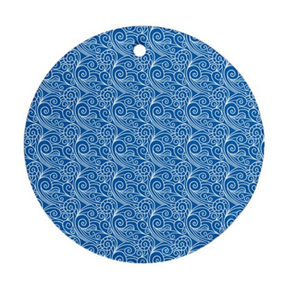 Blue Wind Round Ornament (Two Sides)