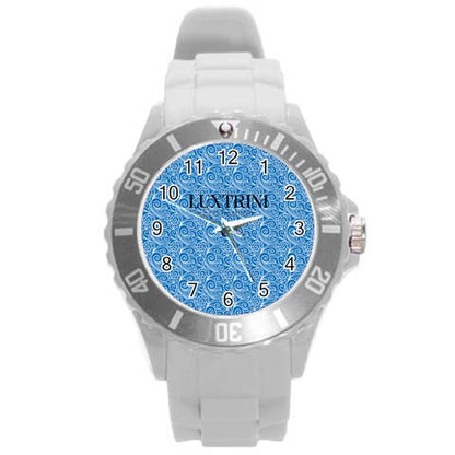 Blue Wind Round Plastic Sport Watch (L)