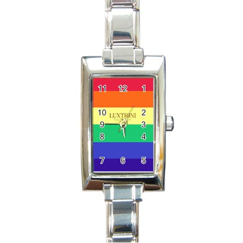 LGBTQ Rainbow Pride #12 Rectangle Italian Charm Watch