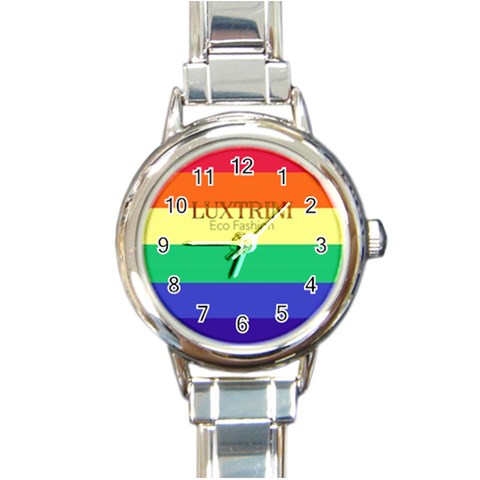 LGBTQ Rainbow Pride #12 Round Italian Charm Watch