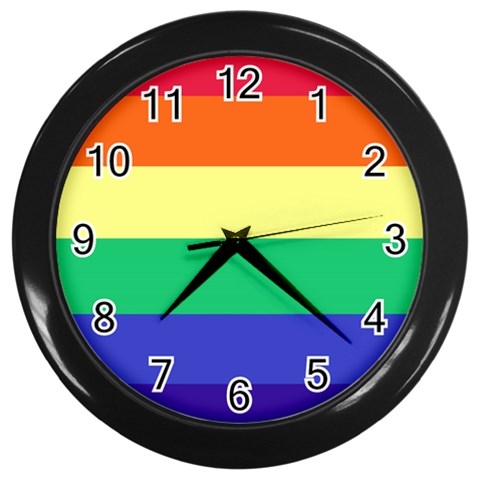 LGBTQ Rainbow Pride #12 Wall Clock (Black)