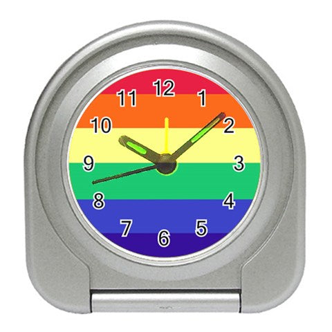 LGBTQ Rainbow Pride #12 Travel Alarm Clock Silver