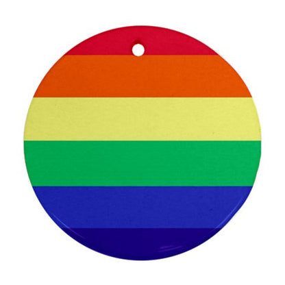 LGBTQ Rainbow Pride #12 Round Ornament (Two Sides)