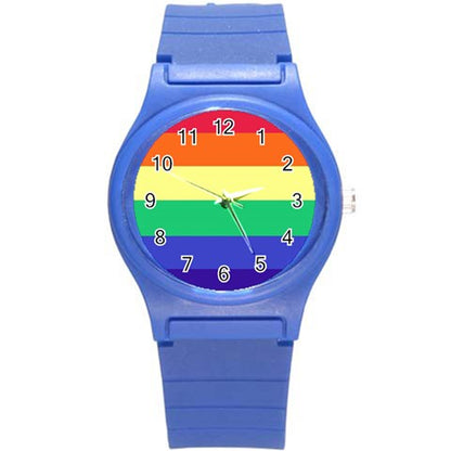 LGBTQ Rainbow Pride #12 Round Plastic Sport Watch (S)