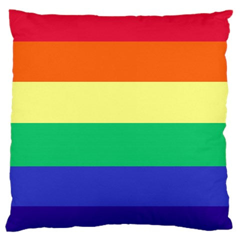 LGBTQ Rainbow Pride #12 Large Premium Plush Fleece Cushion Case (One Side)
