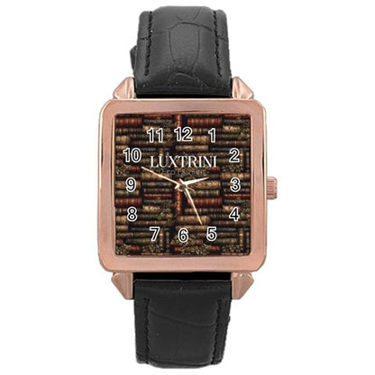 The Librarian Rose Gold Leather Watch