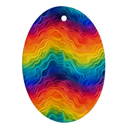 Lgbtq Rainbow Oval Ornament (Two Sides)