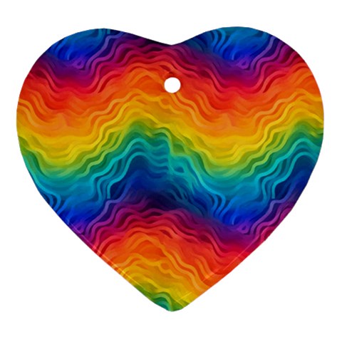 Lgbtq Rainbow Heart Ornament (Two Sides)