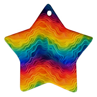 Lgbtq Rainbow Star Ornament (Two Sides)