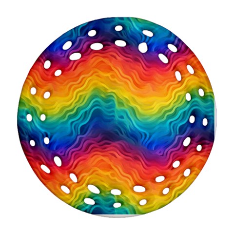 Lgbtq Rainbow Round Filigree Ornament (Two Sides)