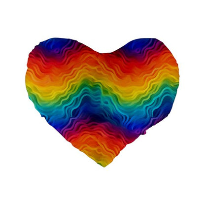 LGBTQ Rainbow Pride Standard 16" Premium Heart Shape Cushion