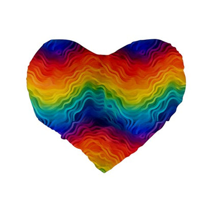 LGBTQ Rainbow Pride Standard 16" Premium Heart Shape Cushion
