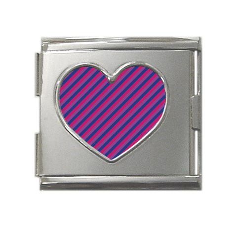 Bisexual Flag Mega Link Heart Italian Charm (18mm)