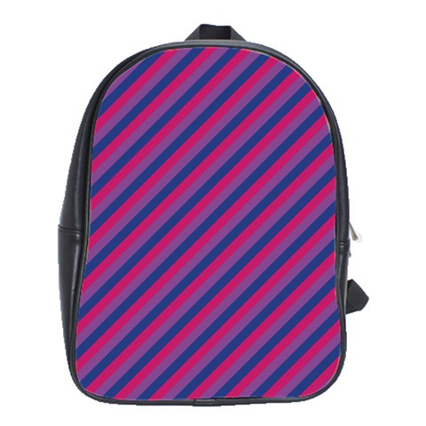 Purple Striped School Bag (Large)