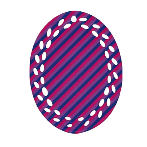 Bisexual Flag Ornament (Oval Filigree)