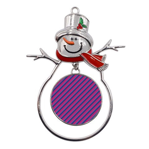 Bisexual Flag Metal Snowman Ornament