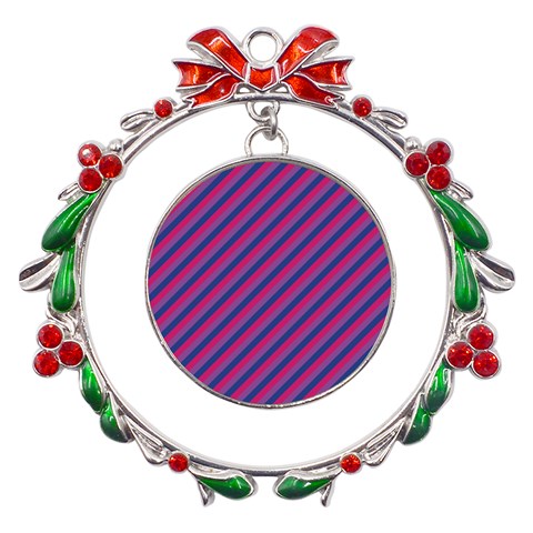 Bisexual Flag Metal X'mas Wreath Ribbon Ornament