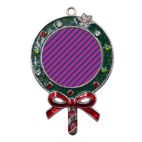 Bisexual Flag Metal X'Mas Lollipop with Crystal Ornament