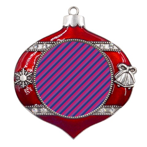 Bisexual Flag Metal Snowflake And Bell Red Ornament