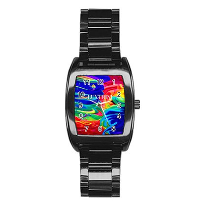 Rainbow Confusion Stainless Steel Barrel Watch