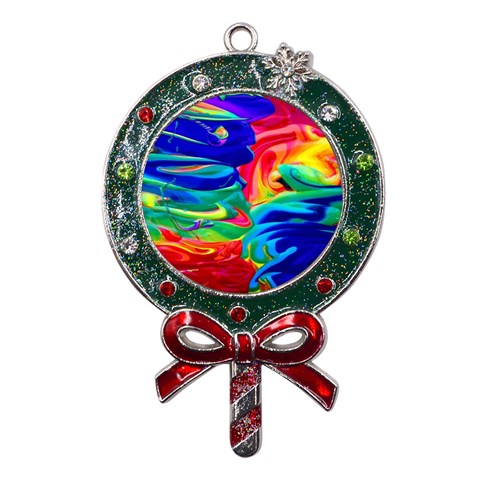 Colorful Metal Christmas Lollipop with Crystal Ornament