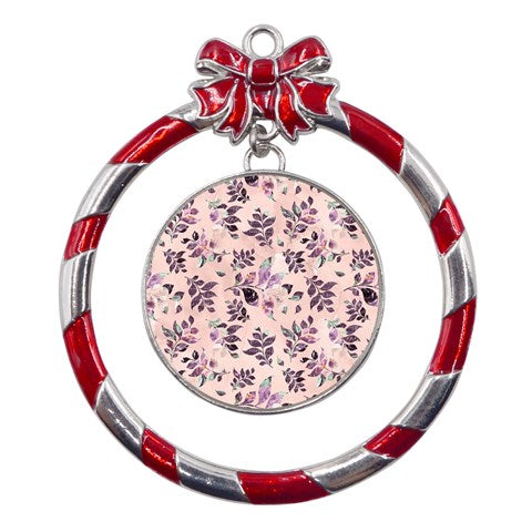 Sangria Metal Red Ribbon Round Ornament