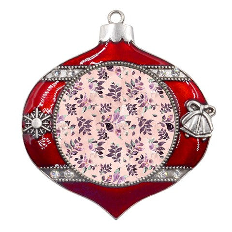 Sangria Metal Snowflake And Bell Red Ornament