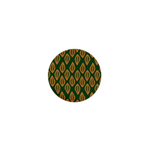 African | Ethnic | Mudcloth | #16 Green and Orange 1" Mini Magnet