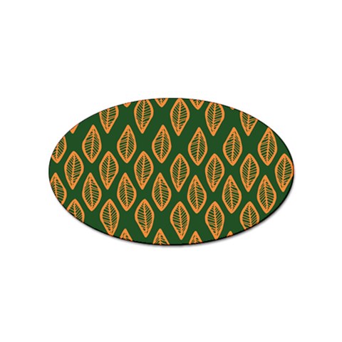 African | Ethnic | Mudcloth | #16 Green and Orange Sticker Oval (100 pack)