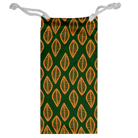 African | Ethnic | Mudcloth | #16 Green and Orange Jewelry Bag