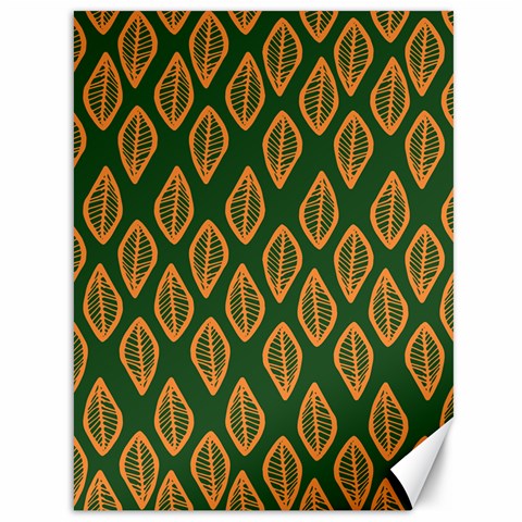 African | Ethnic | Mudcloth | #16 Green and Orange Canvas 36" x 48"