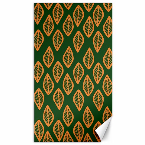 African | Ethnic | Mudcloth | #16 Green and Orange Canvas 40" x 72"