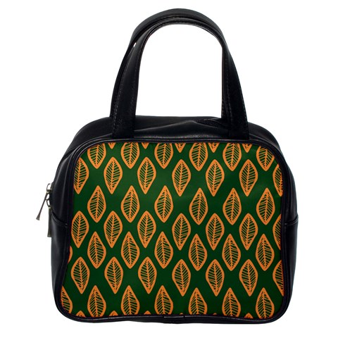 African | Ethnic | Mudcloth | #16 Green and Orange Classic Handbag (One Side)