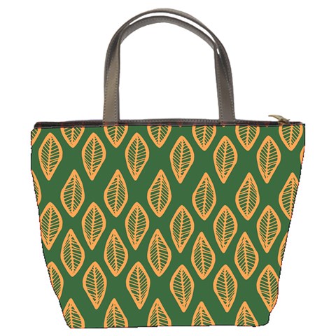 African | Ethnic | Mudcloth | #16 Green and Orange Bucket Bag