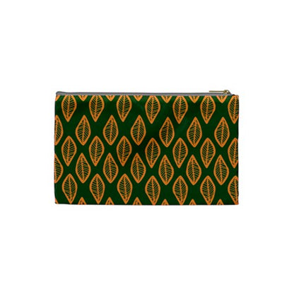 African | Ethnic | Mudcloth | #16 Green and Orange Cosmetic Bag (Small)