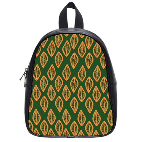 African | Ethnic | Mudcloth | #16 Green and Orange School Bag (Small)