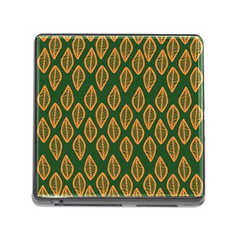 African | Ethnic | Mudcloth | #16 Green and Orange Memory Card Reader (Square 5 Slot)