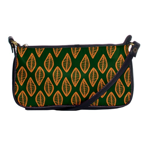 African | Ethnic | Mudcloth | #16 Green and Orange Shoulder Clutch Bag