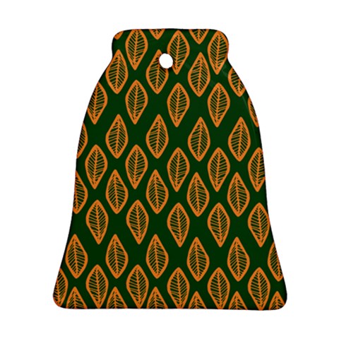 African | Ethnic | Mudcloth | #16 Green and Orange Ornament (Bell)