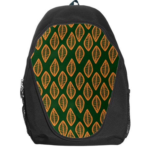 African | Ethnic | Mudcloth | #16 Green and Orange Backpack Bag