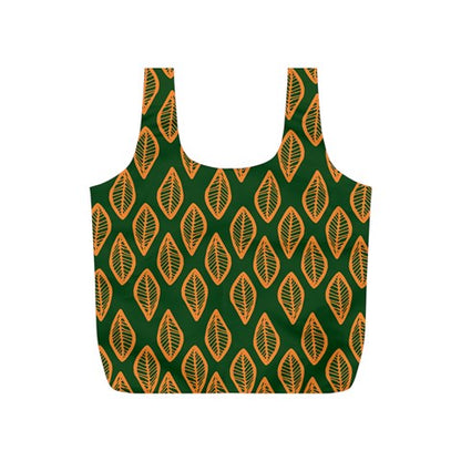 African | Ethnic | Mudcloth | #16 Green and Orange Full Print Recycle Bag (S)