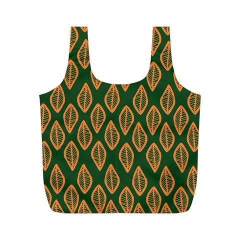 African | Ethnic | Mudcloth | #16 Green and Orange Full Print Recycle Bag (M)