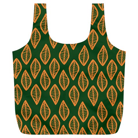 African | Ethnic | Mudcloth | #16 Green and Orange Full Print Recycle Bag (XL)