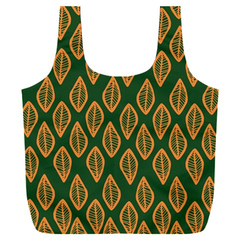 African | Ethnic | Mudcloth | #16 Green and Orange Full Print Recycle Bag (XXL)