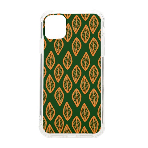 African | Ethnic | Mudcloth | #16 Green and Orange iPhone 11 TPU UV Print Case