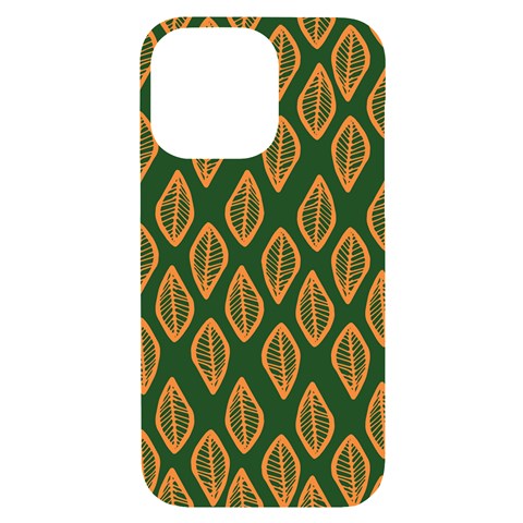 African | Ethnic | Mudcloth | #16 Green and Orange iPhone 14 Pro Max Black UV Print Case
