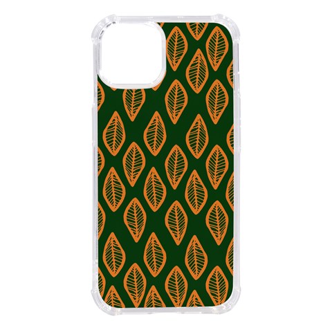 African | Ethnic | Mudcloth | #16 Green and Orange iPhone 14 TPU UV Print Case